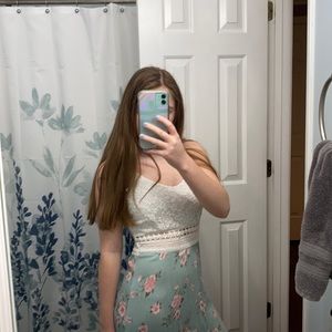 Mini dress with detailed skirt